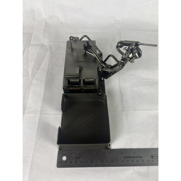 Hinz & Kunst Design Welded Metal Art Writing Desk Sculpture Nuts Bolts Work Book - Picture 8 of 15